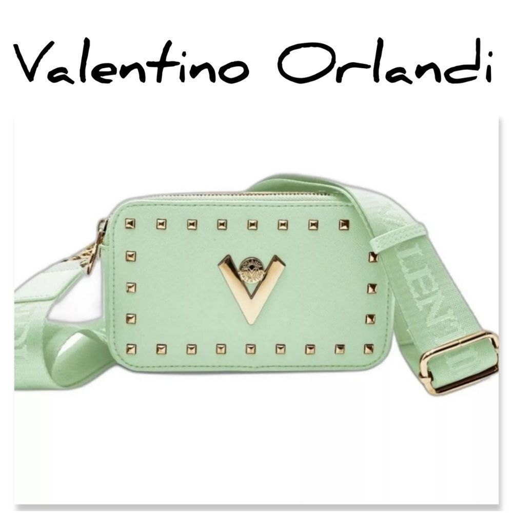 NWT Valentino Orlandi Mint Green Double Zip Camera Bag